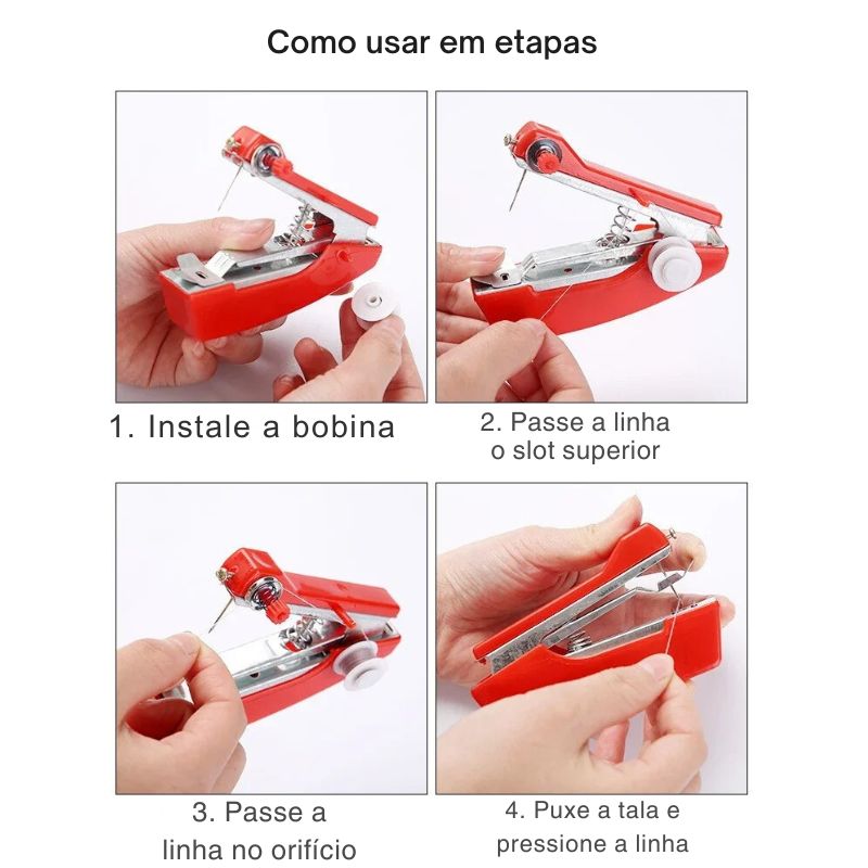 Mini Máquina de Costura Manual Portátil de Mão