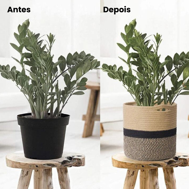 Vaso Para Planta em Tecido Decorativo