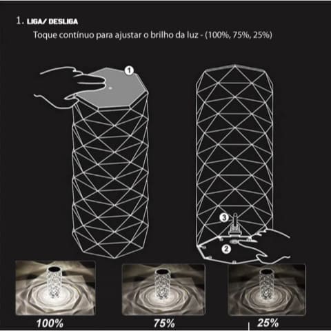 Luminária de Mesa Led Sem Fio 3-16 Cores Premium