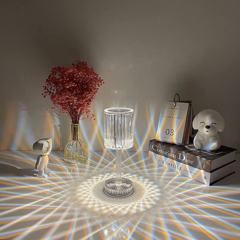 Luminária de Mesa LED Recarregável Sem Fio Cristal