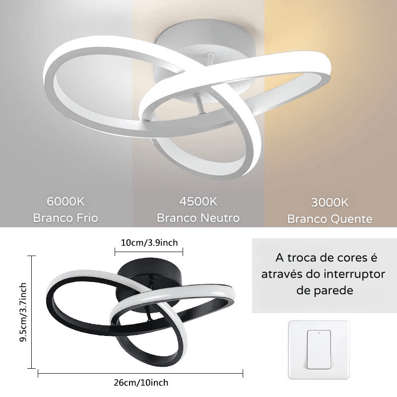 Luminária de Teto LED Design Minimalista Moderno